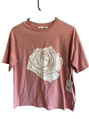 Dex Dusty Rose Women's Tee with White Graphic